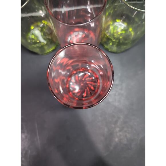 Vibrant Splash Highball Glasses, Set of 4, Drinkware, Red & Green Glass, 5.5" H - Picture 6 of 9